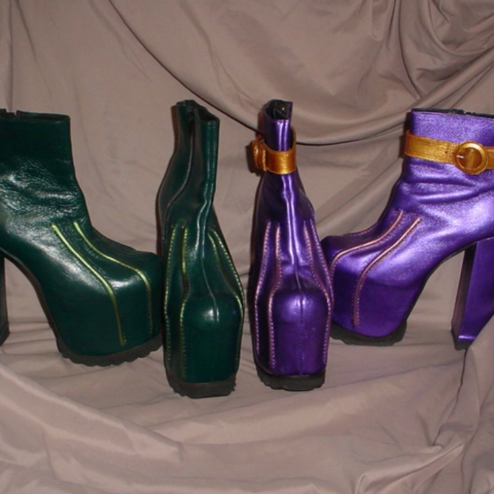 90's unobtanium Luichiny Spain metallic boots Mardi Gras!